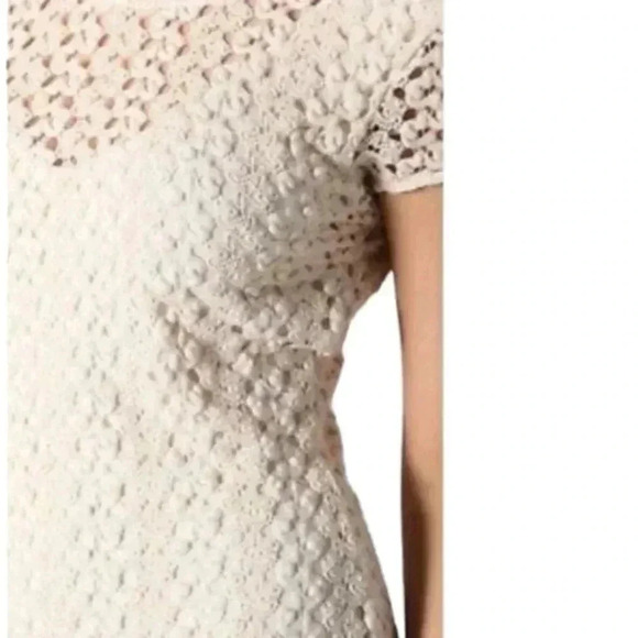 Free People Cap Sleeve Gypsy Crochet Eyelet Lace Dress Women M Cream Y2K Fairy - Picture 7 of 10